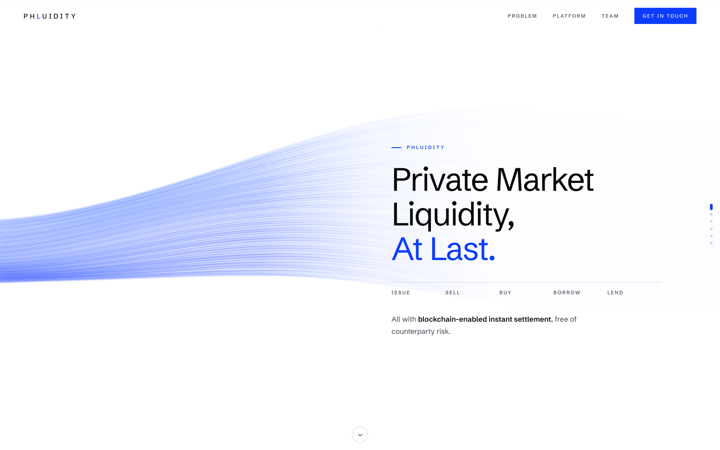 The Phluidity landing page